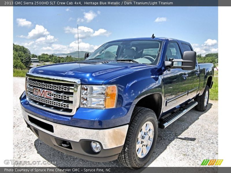 Heritage Blue Metallic / Dark Titanium/Light Titanium 2013 GMC Sierra 2500HD SLT Crew Cab 4x4