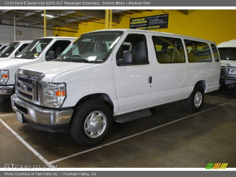 Oxford White / Medium Flint 2010 Ford E Series Van E350 XLT Passenger Extended