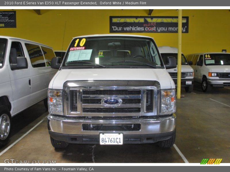 Oxford White / Medium Flint 2010 Ford E Series Van E350 XLT Passenger Extended