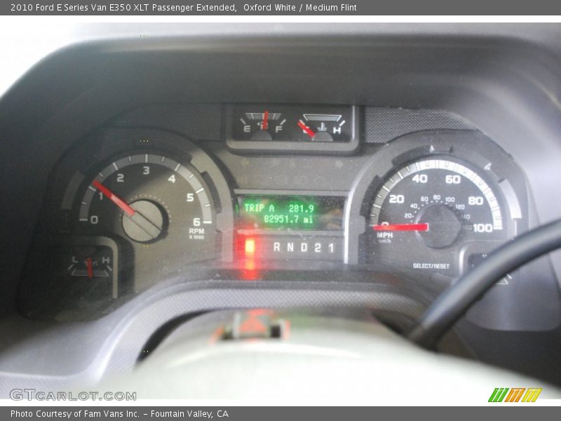 Oxford White / Medium Flint 2010 Ford E Series Van E350 XLT Passenger Extended