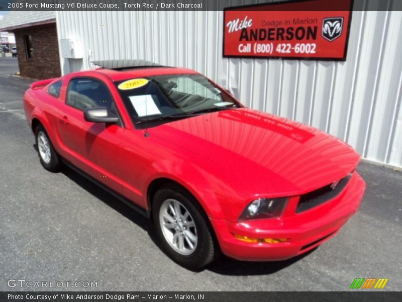 Torch Red / Dark Charcoal 2005 Ford Mustang V6 Deluxe Coupe