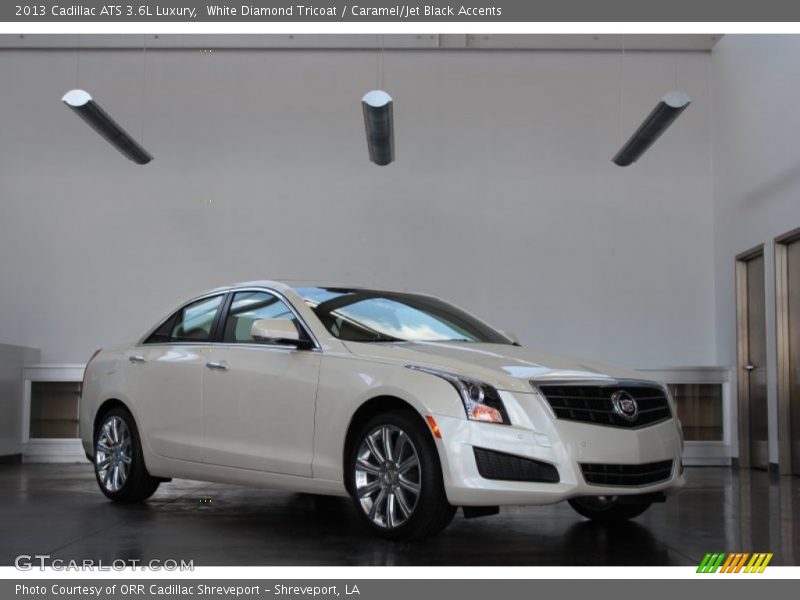 White Diamond Tricoat / Caramel/Jet Black Accents 2013 Cadillac ATS 3.6L Luxury