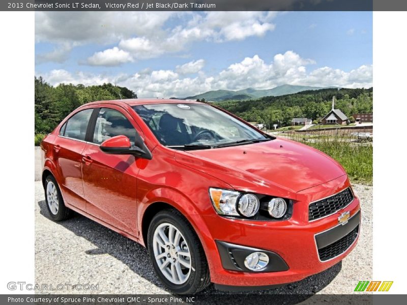 Victory Red / Jet Black/Dark Titanium 2013 Chevrolet Sonic LT Sedan
