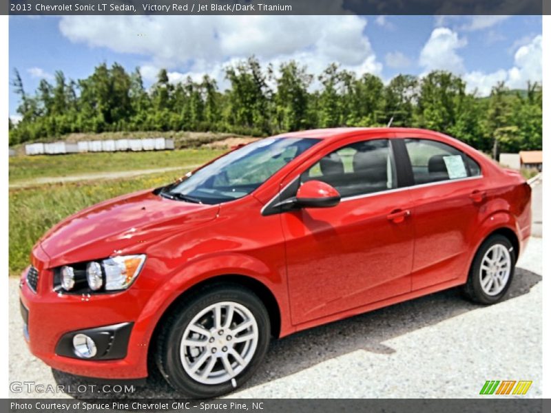 Victory Red / Jet Black/Dark Titanium 2013 Chevrolet Sonic LT Sedan