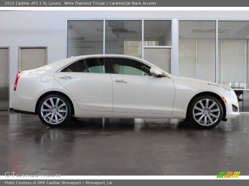 White Diamond Tricoat / Caramel/Jet Black Accents 2013 Cadillac ATS 3.6L Luxury