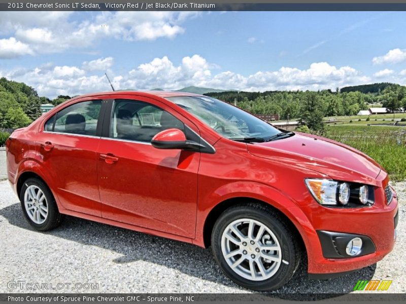 Victory Red / Jet Black/Dark Titanium 2013 Chevrolet Sonic LT Sedan