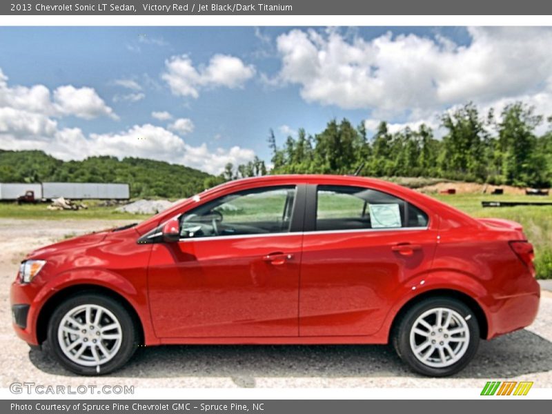 Victory Red / Jet Black/Dark Titanium 2013 Chevrolet Sonic LT Sedan