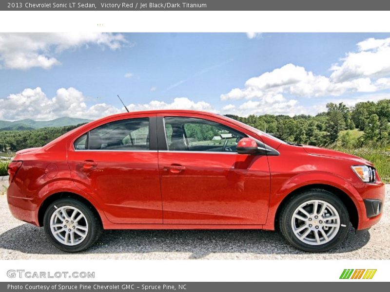 Victory Red / Jet Black/Dark Titanium 2013 Chevrolet Sonic LT Sedan