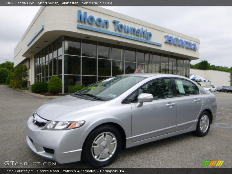 Alabaster Silver Metallic / Blue 2009 Honda Civic Hybrid Sedan