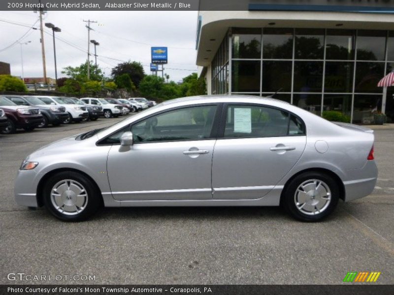 Alabaster Silver Metallic / Blue 2009 Honda Civic Hybrid Sedan