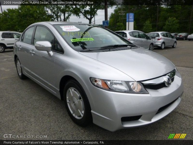 Alabaster Silver Metallic / Blue 2009 Honda Civic Hybrid Sedan
