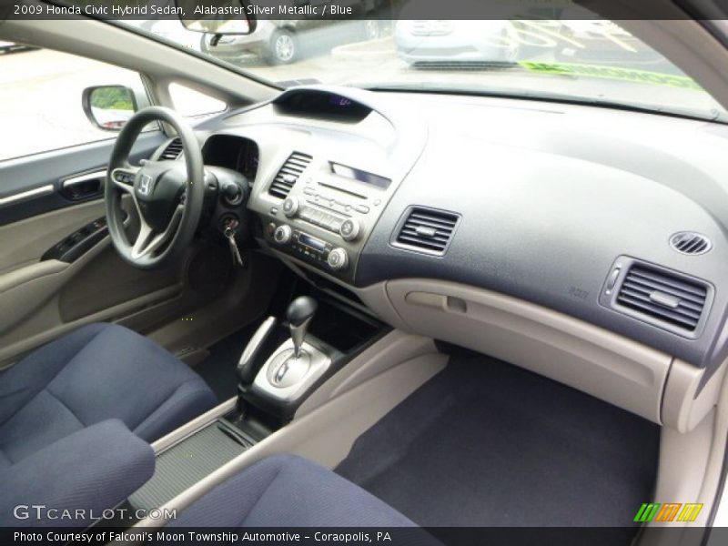 Alabaster Silver Metallic / Blue 2009 Honda Civic Hybrid Sedan