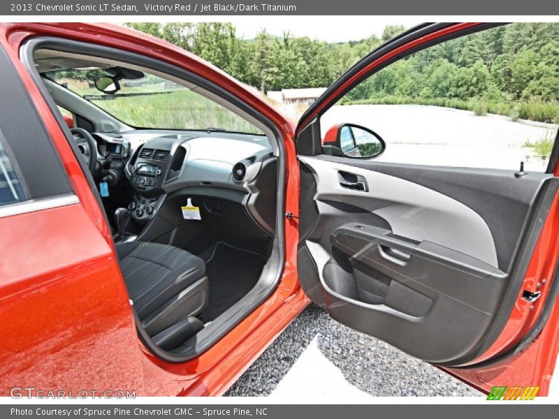 Victory Red / Jet Black/Dark Titanium 2013 Chevrolet Sonic LT Sedan