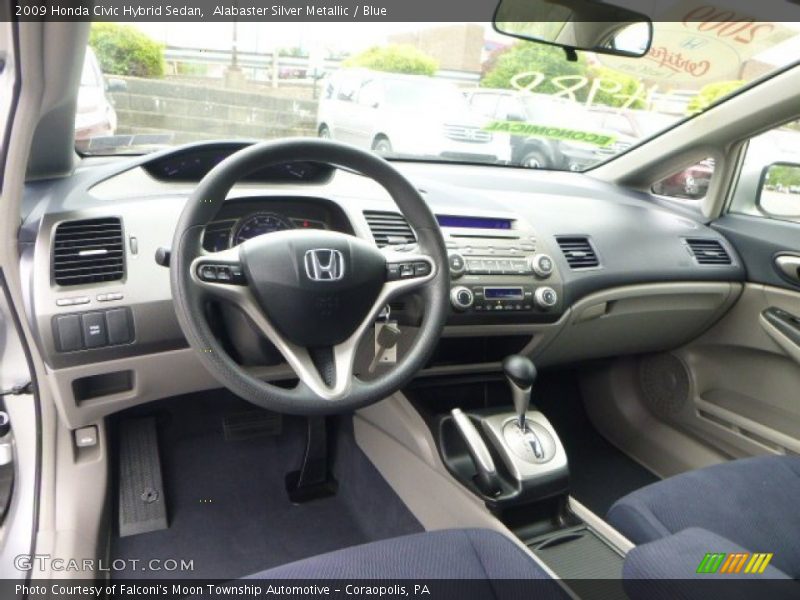 Alabaster Silver Metallic / Blue 2009 Honda Civic Hybrid Sedan
