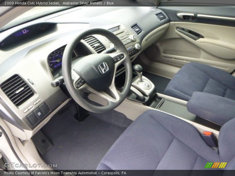 Alabaster Silver Metallic / Blue 2009 Honda Civic Hybrid Sedan