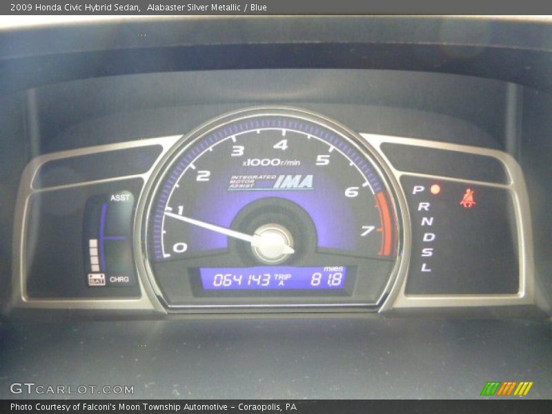 Alabaster Silver Metallic / Blue 2009 Honda Civic Hybrid Sedan