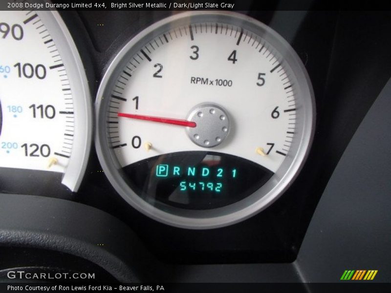 Bright Silver Metallic / Dark/Light Slate Gray 2008 Dodge Durango Limited 4x4