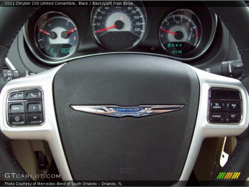 Black / Black/Light Frost Beige 2011 Chrysler 200 Limited Convertible