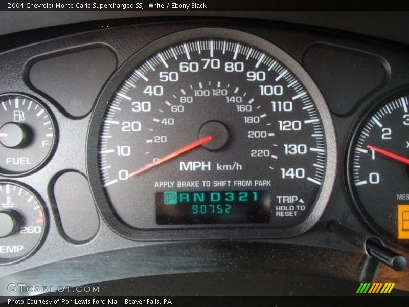 White / Ebony Black 2004 Chevrolet Monte Carlo Supercharged SS