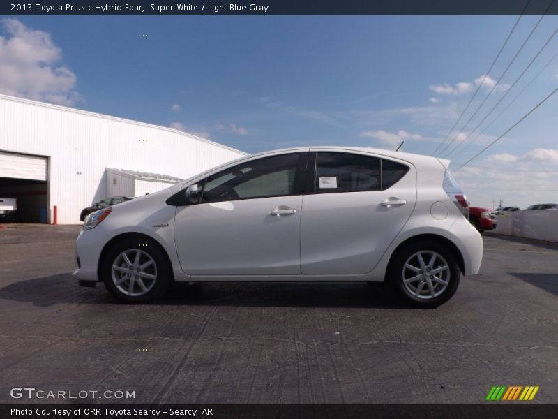 Super White / Light Blue Gray 2013 Toyota Prius c Hybrid Four