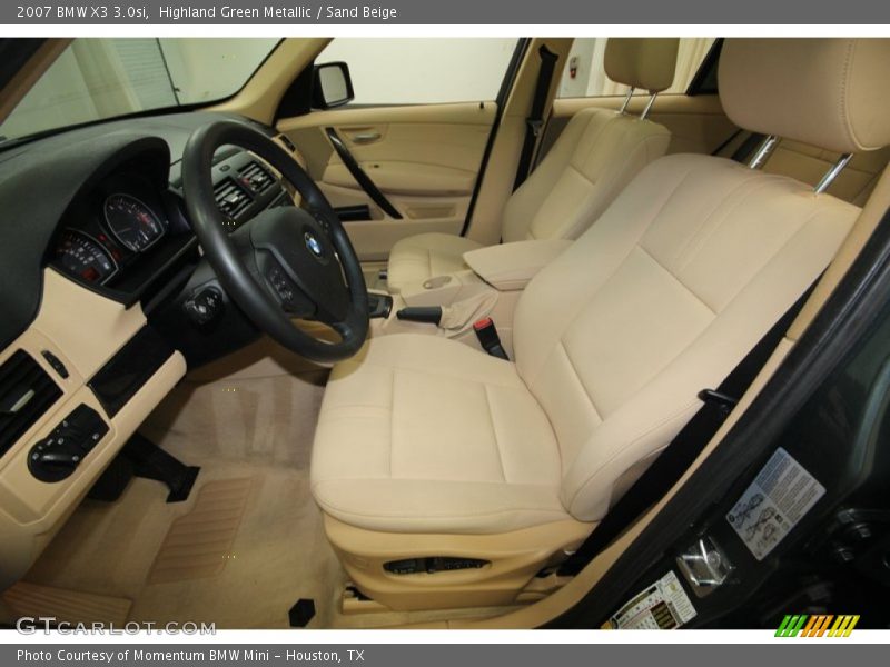 Highland Green Metallic / Sand Beige 2007 BMW X3 3.0si