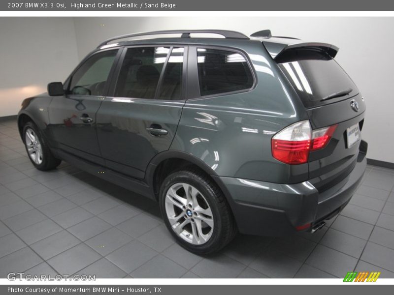Highland Green Metallic / Sand Beige 2007 BMW X3 3.0si
