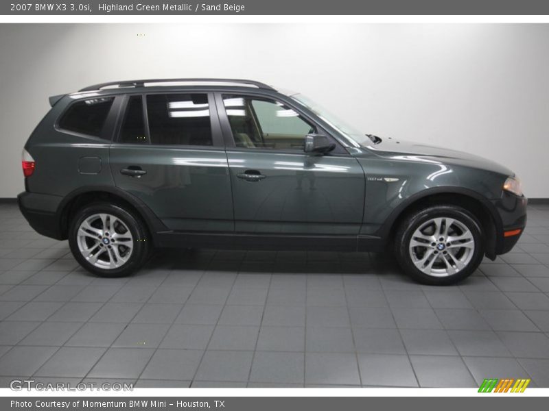 Highland Green Metallic / Sand Beige 2007 BMW X3 3.0si