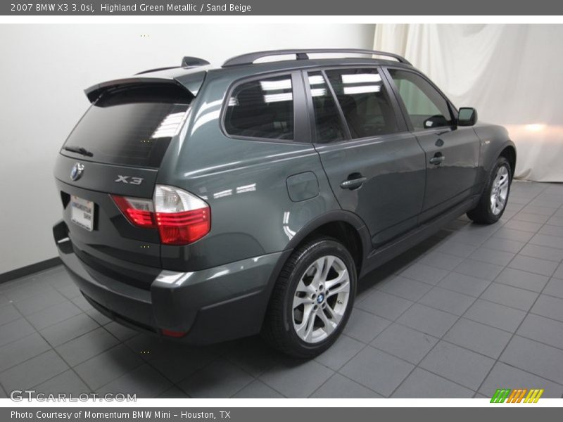 Highland Green Metallic / Sand Beige 2007 BMW X3 3.0si