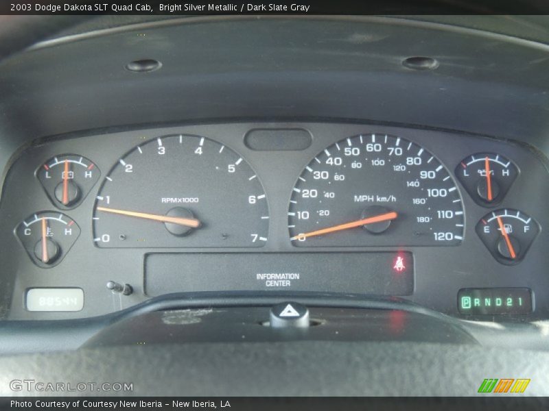 Bright Silver Metallic / Dark Slate Gray 2003 Dodge Dakota SLT Quad Cab