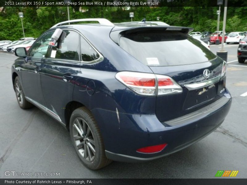 Deep Sea Blue Mica / Black/Ebony Birds Eye Maple 2013 Lexus RX 350 F Sport AWD