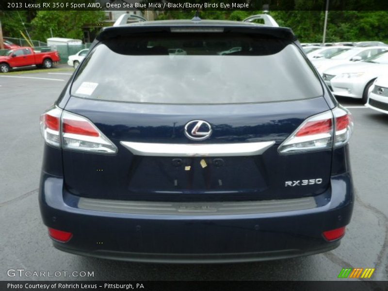 Deep Sea Blue Mica / Black/Ebony Birds Eye Maple 2013 Lexus RX 350 F Sport AWD