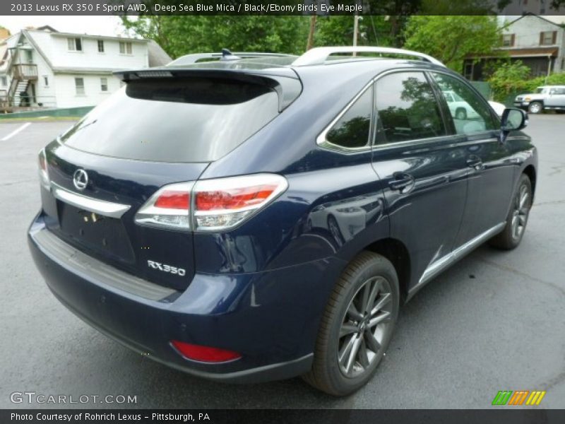 Deep Sea Blue Mica / Black/Ebony Birds Eye Maple 2013 Lexus RX 350 F Sport AWD