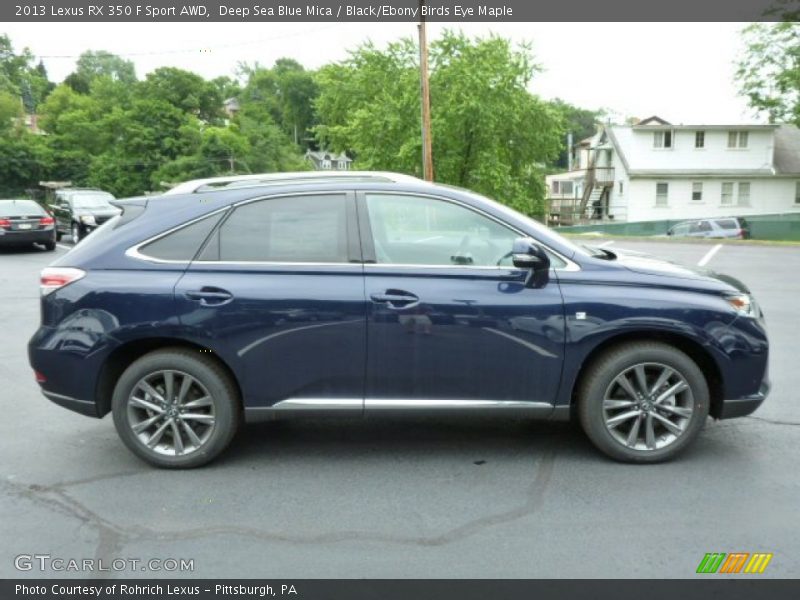Deep Sea Blue Mica / Black/Ebony Birds Eye Maple 2013 Lexus RX 350 F Sport AWD