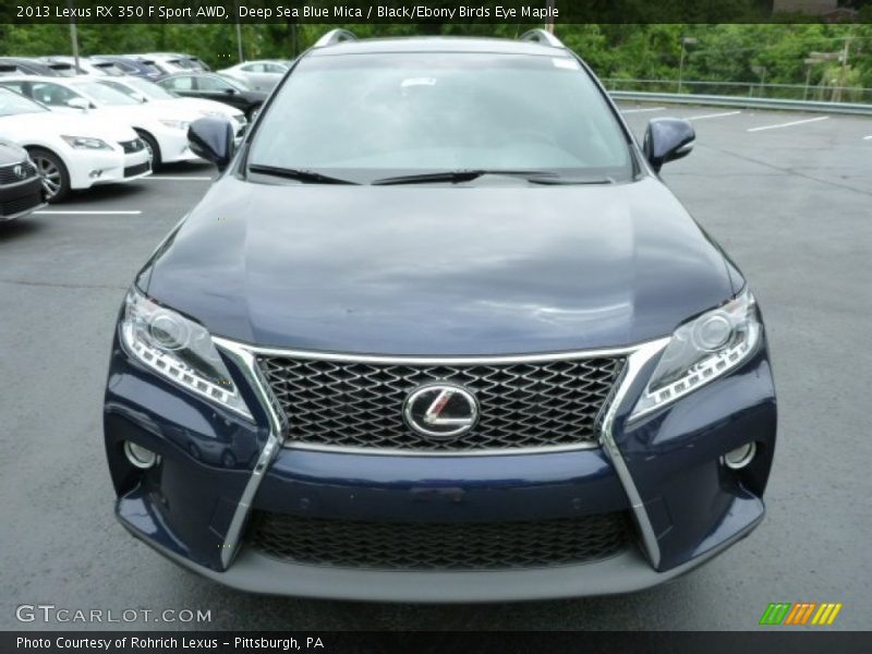 Deep Sea Blue Mica / Black/Ebony Birds Eye Maple 2013 Lexus RX 350 F Sport AWD