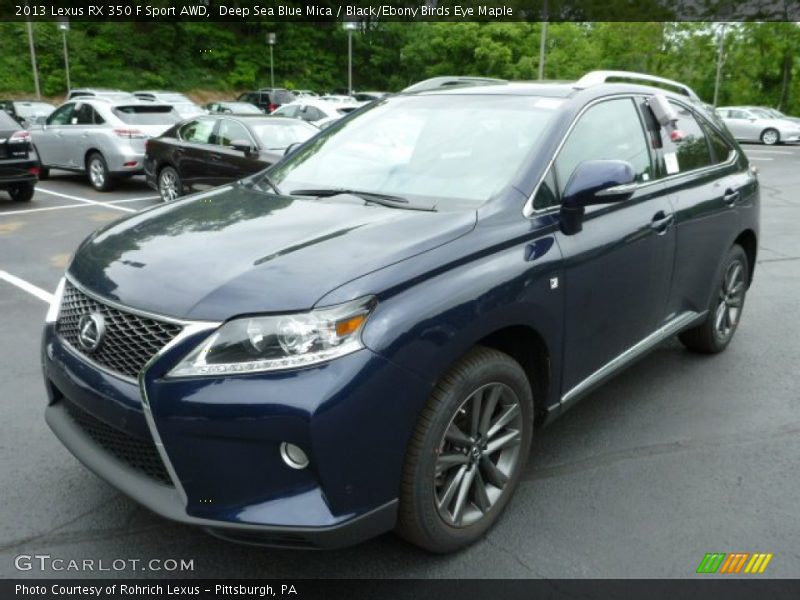 Deep Sea Blue Mica / Black/Ebony Birds Eye Maple 2013 Lexus RX 350 F Sport AWD