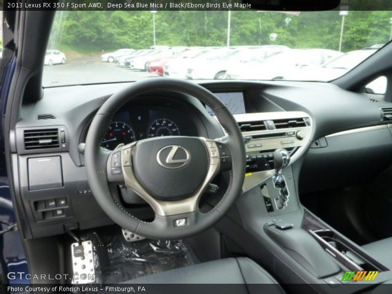 Deep Sea Blue Mica / Black/Ebony Birds Eye Maple 2013 Lexus RX 350 F Sport AWD