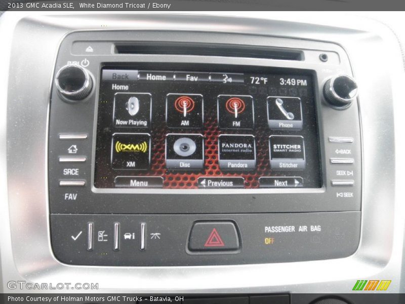 White Diamond Tricoat / Ebony 2013 GMC Acadia SLE