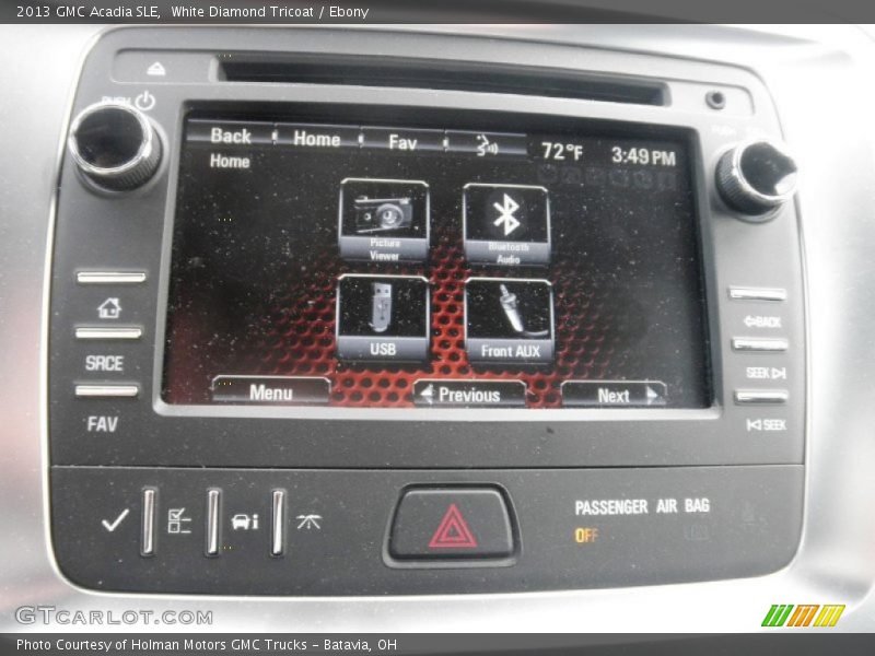 White Diamond Tricoat / Ebony 2013 GMC Acadia SLE