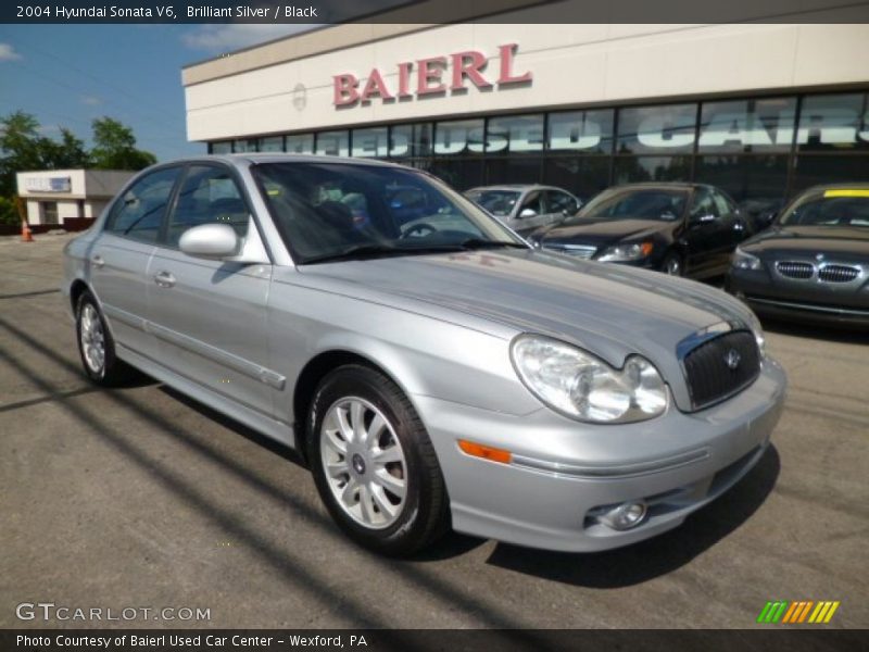 Brilliant Silver / Black 2004 Hyundai Sonata V6