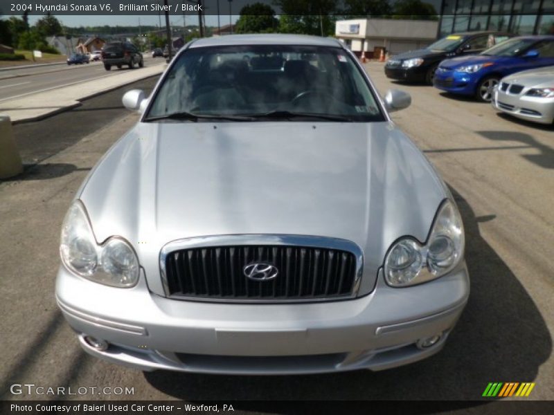 Brilliant Silver / Black 2004 Hyundai Sonata V6