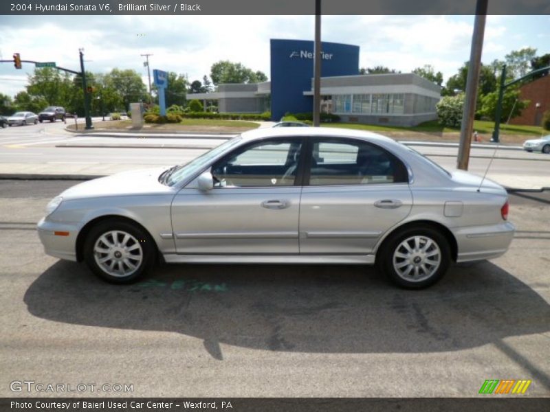 Brilliant Silver / Black 2004 Hyundai Sonata V6