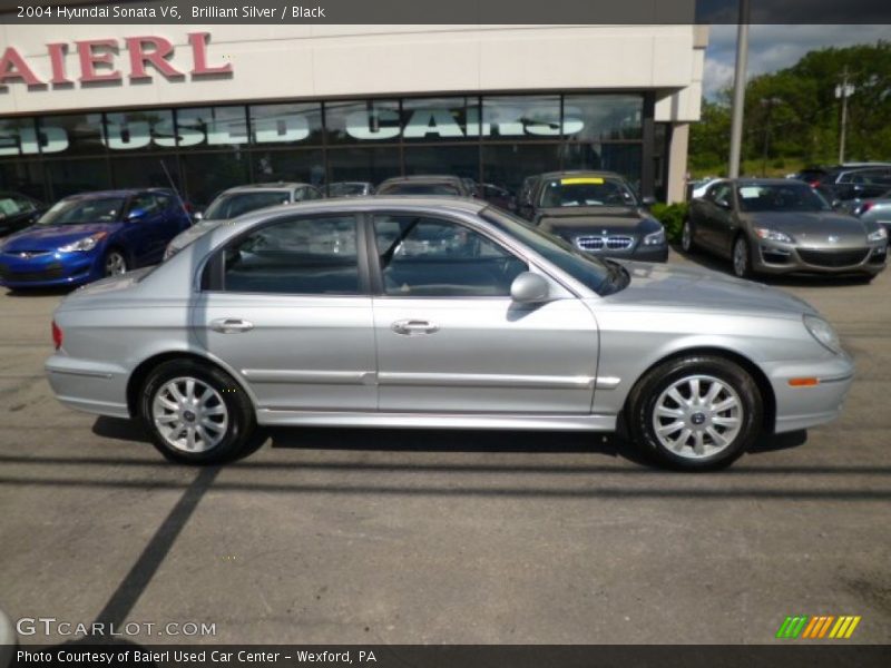 Brilliant Silver / Black 2004 Hyundai Sonata V6
