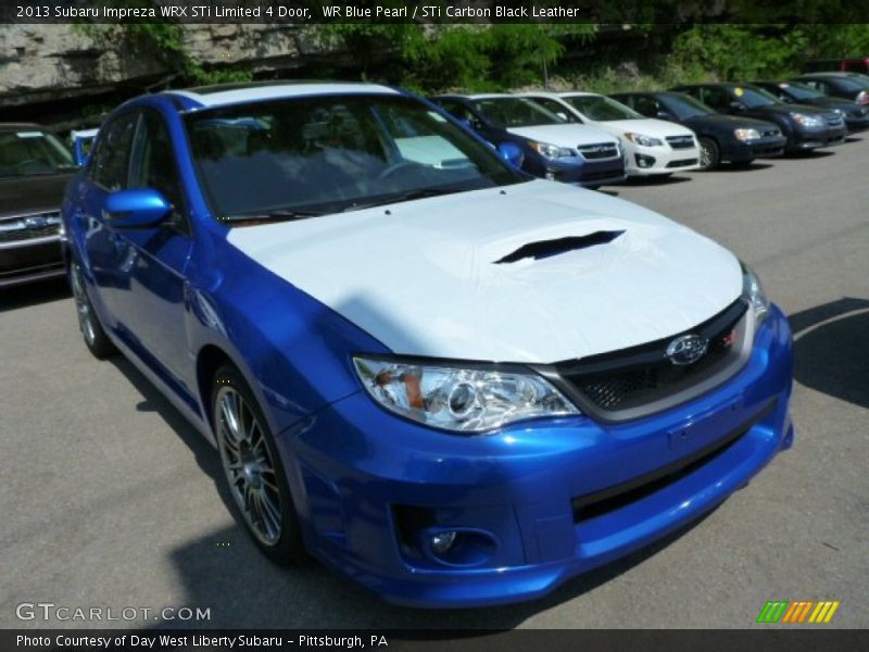 WR Blue Pearl / STi Carbon Black Leather 2013 Subaru Impreza WRX STi Limited 4 Door