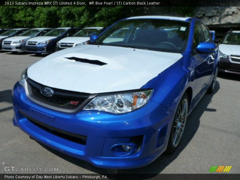 WR Blue Pearl / STi Carbon Black Leather 2013 Subaru Impreza WRX STi Limited 4 Door