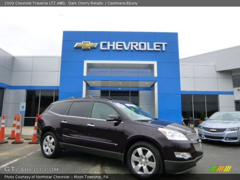 Dark Cherry Metallic / Cashmere/Ebony 2009 Chevrolet Traverse LTZ AWD