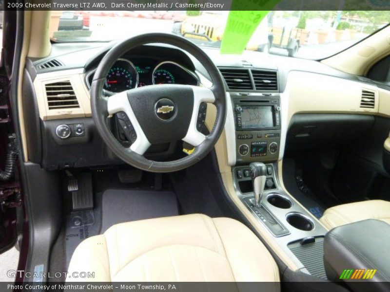 Dark Cherry Metallic / Cashmere/Ebony 2009 Chevrolet Traverse LTZ AWD