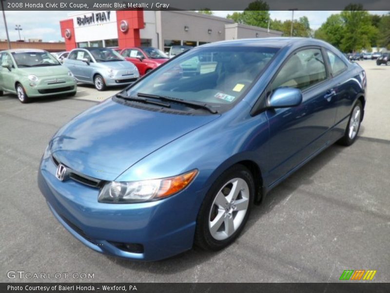 Atomic Blue Metallic / Gray 2008 Honda Civic EX Coupe