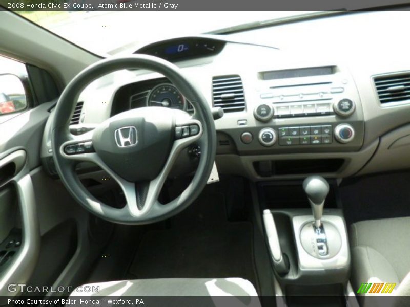 Atomic Blue Metallic / Gray 2008 Honda Civic EX Coupe