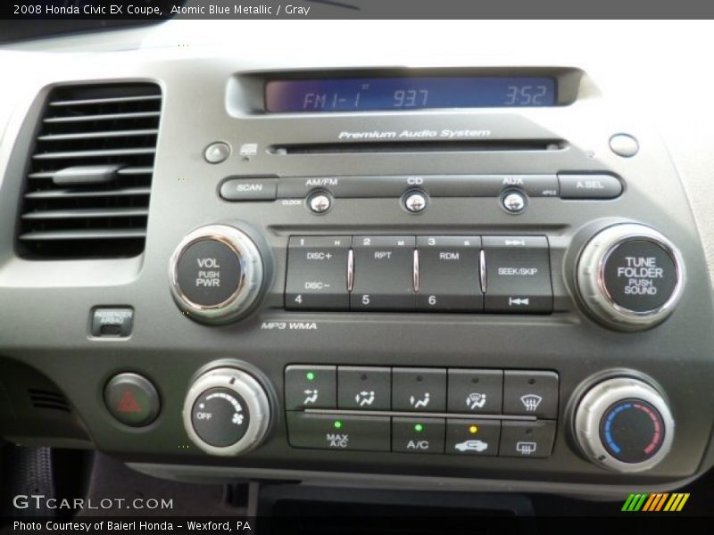 Atomic Blue Metallic / Gray 2008 Honda Civic EX Coupe