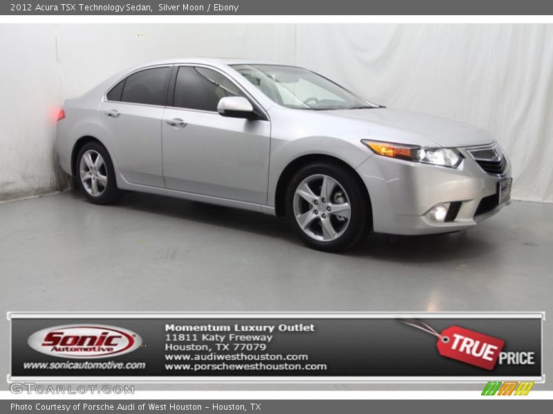 Silver Moon / Ebony 2012 Acura TSX Technology Sedan